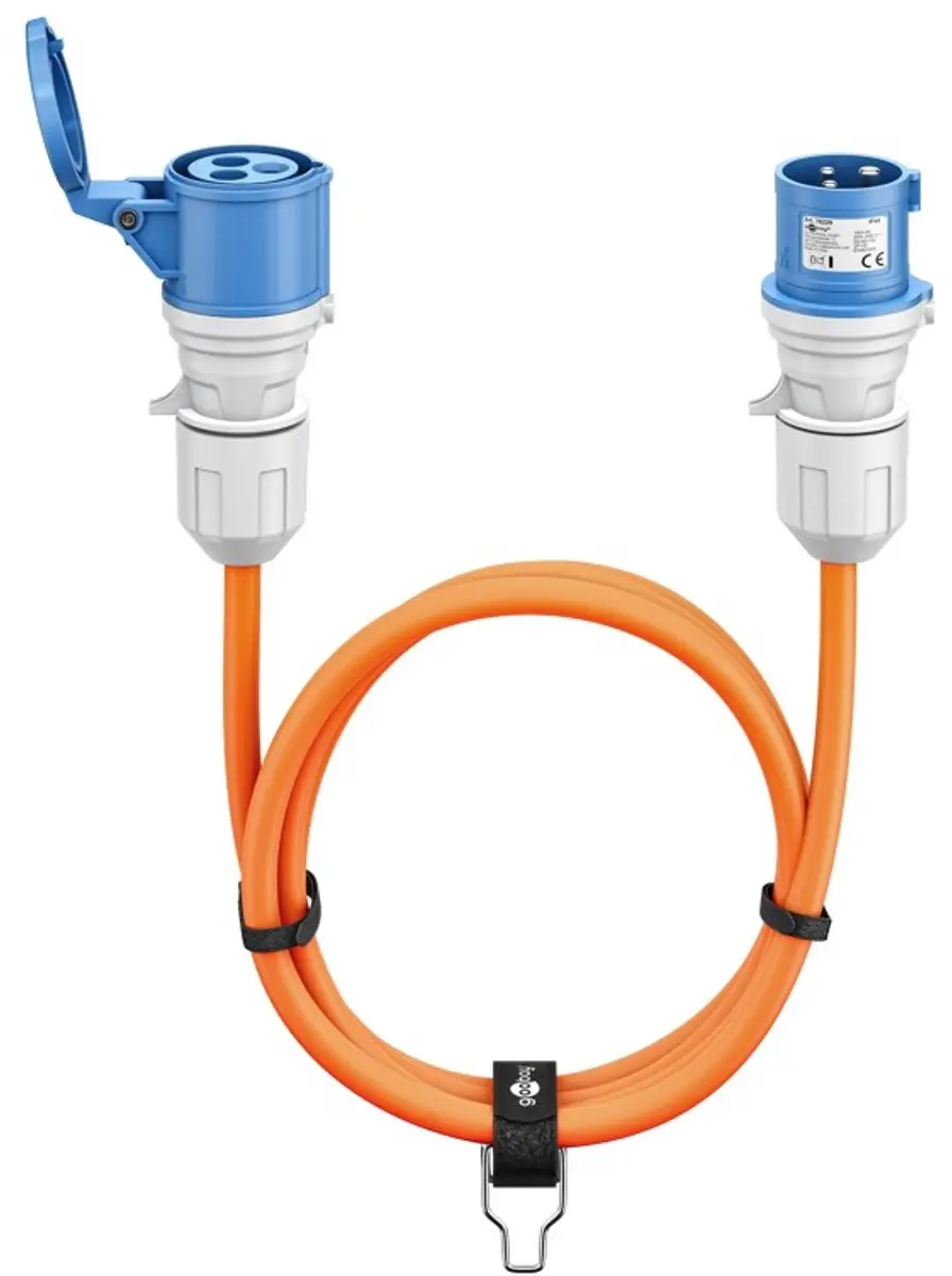 Goobay CEE-verlengsnoer, CEE-stekker naar CEE-contrastekker, 10 m, campingkabel