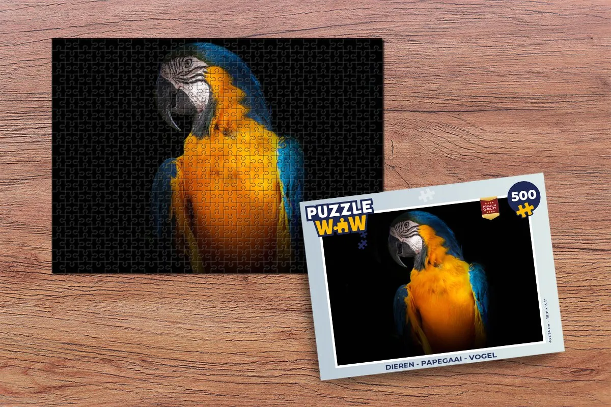 PuzzleWow Dieren Papegaai Legpuzzel 500 Stuks - Multicolor
