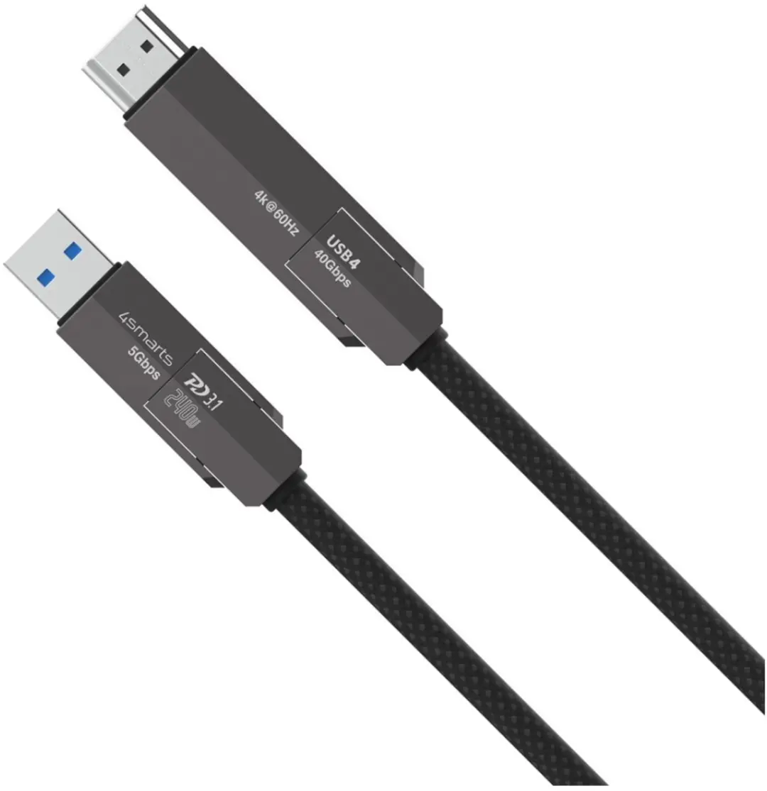 4Smarts HDMI USB4-Kabel 240W 1,5m - Transparant - afbeelding 6 van 6