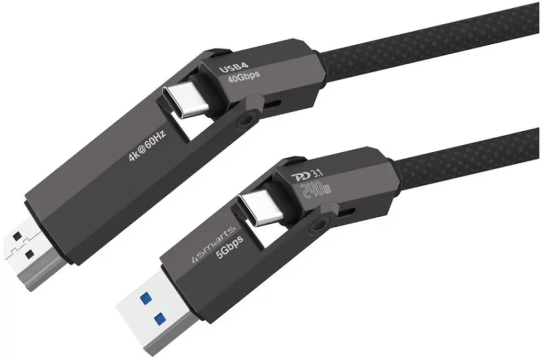4Smarts HDMI USB4-Kabel 240W 1,5m - Transparant - afbeelding 3 van 6