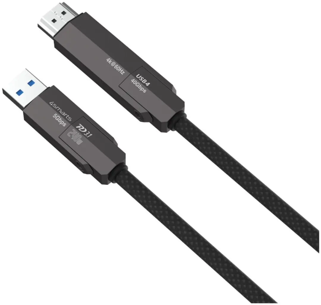 4Smarts HDMI USB4-Kabel 240W 1,5m - Transparant - afbeelding 5 van 6