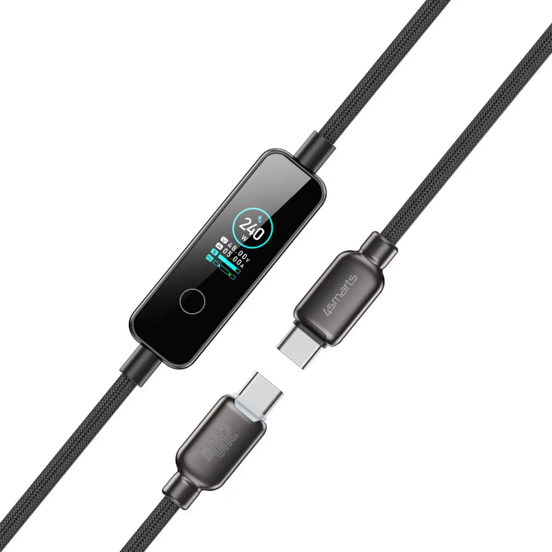4Smarts 543240 USB-C Kabel 2.0 - 1,2m - 240W - Zwart - afbeelding 4 van 6