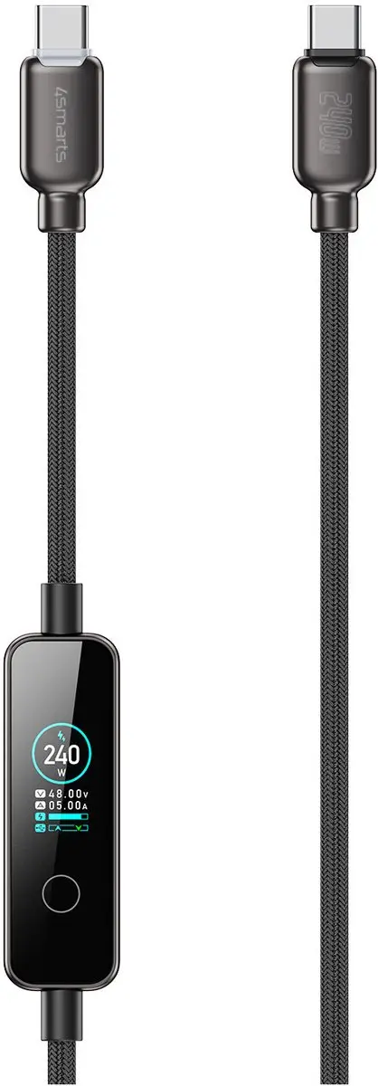 4Smarts 543240 USB-C Kabel 2.0 - 1,2m - 240W - Zwart - afbeelding 6 van 6