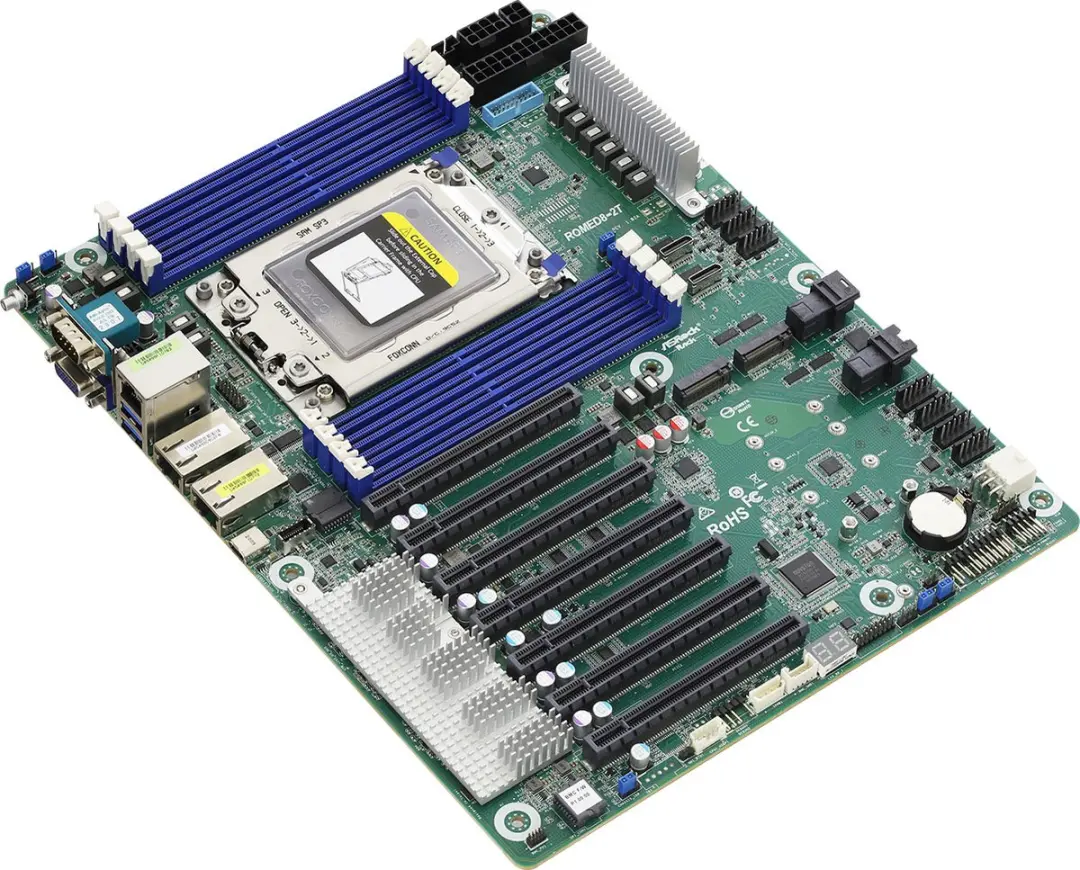 ASRock Rack ROMED8-2T Moederbord - ATX - 2x 10Gbit LAN - IPMI - 8x SATA