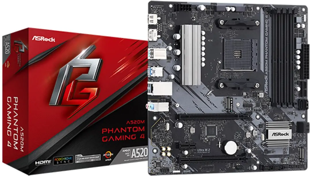 ASRock A520M Phantom Gaming 4 - microATX - AM4 - 90-MXBEK0-A0UAYZ