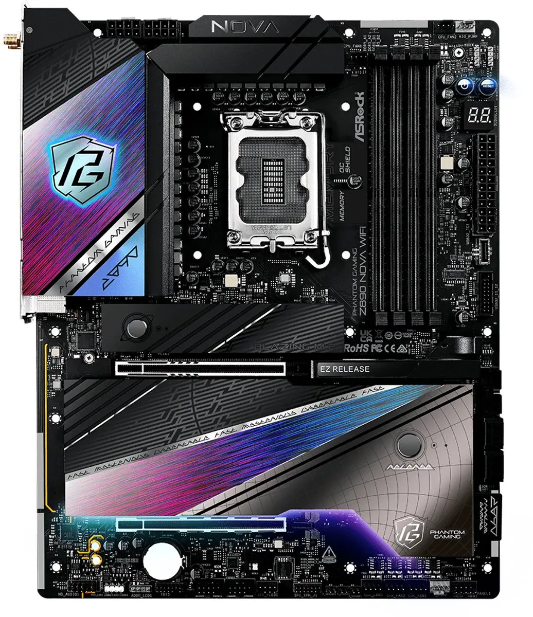 ASRock Phantom Gaming Z890 Nova WiFi - ATX Moederbord - Intel Z890 - LGA 1851