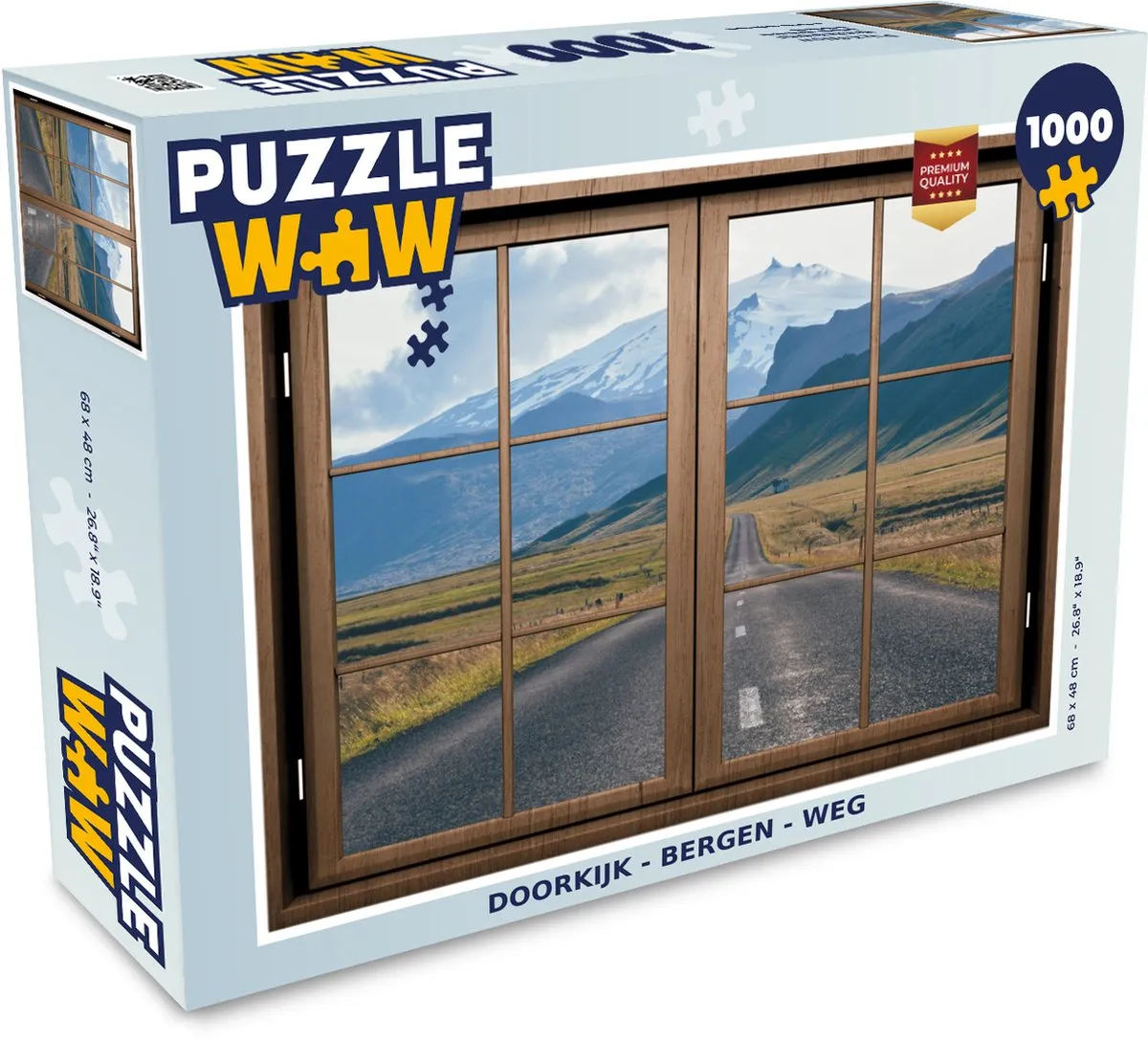 PuzzleWow Berg Weg Legpuzzel 1000 Stuks - Multicolor