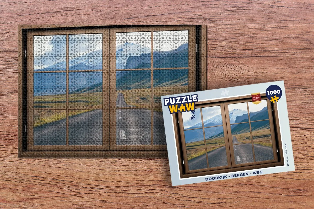 PuzzleWow Berg Weg Legpuzzel 1000 Stuks - Multicolor