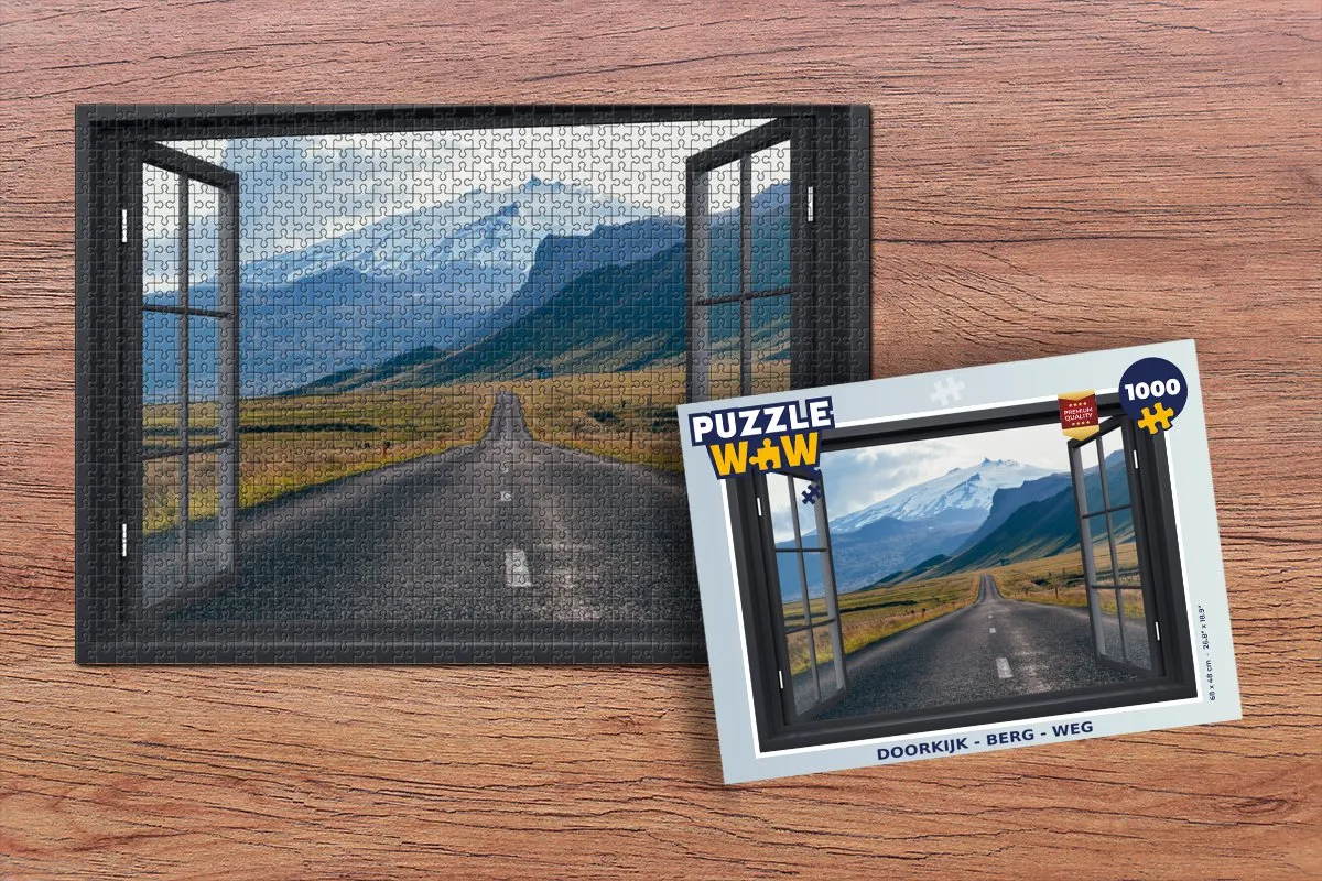 PuzzleWow Berg Weg Legpuzzel 1000 Stuks - Multicolor