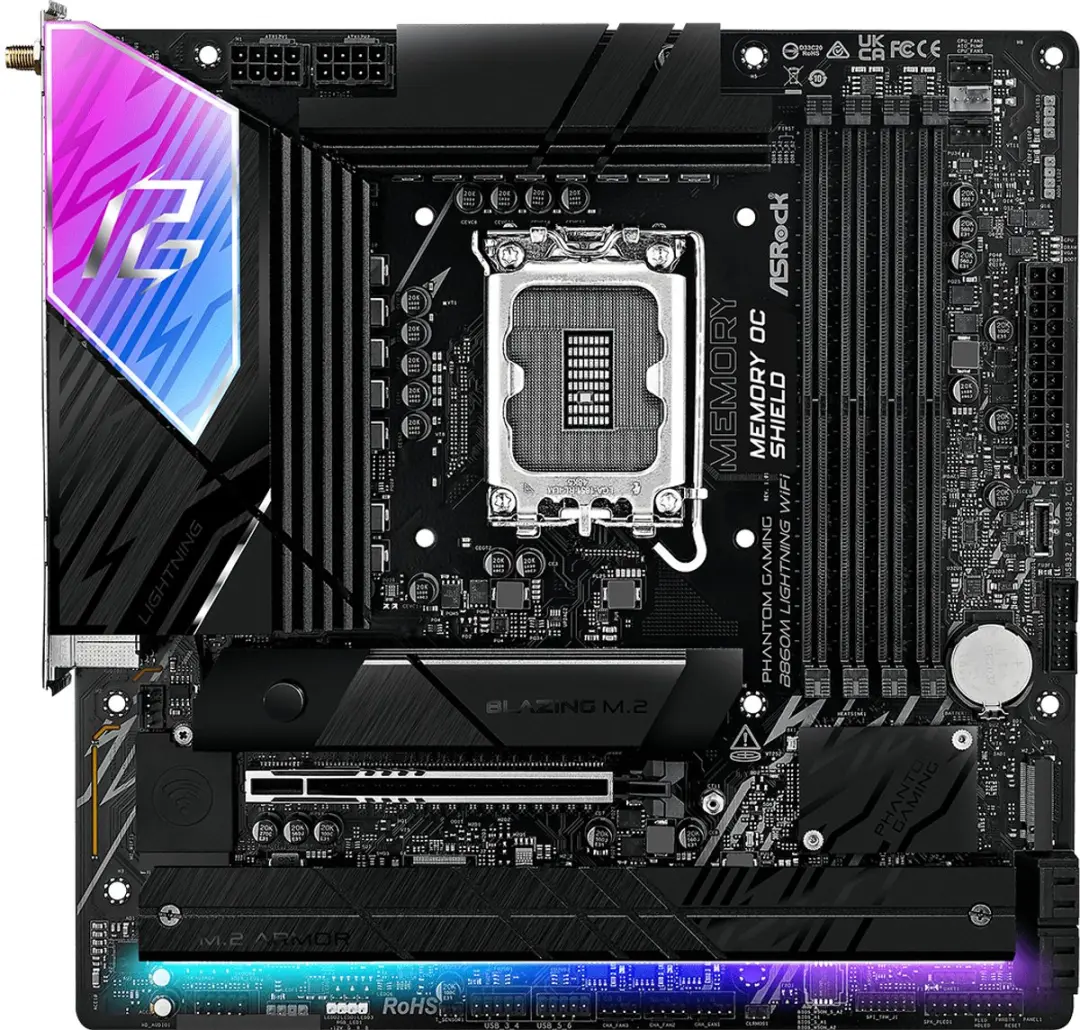 ASRock B860M Lightning WiFi - microATX - LGA1851 - afbeelding 3 van 6