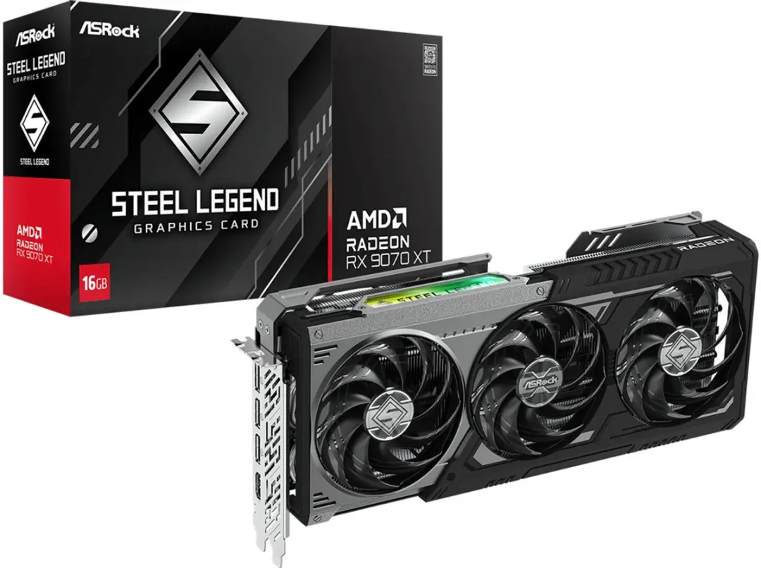 ASRock Radeon RX 9070 XT Steel Legend 16GB GDDR6 - Meerkleurig