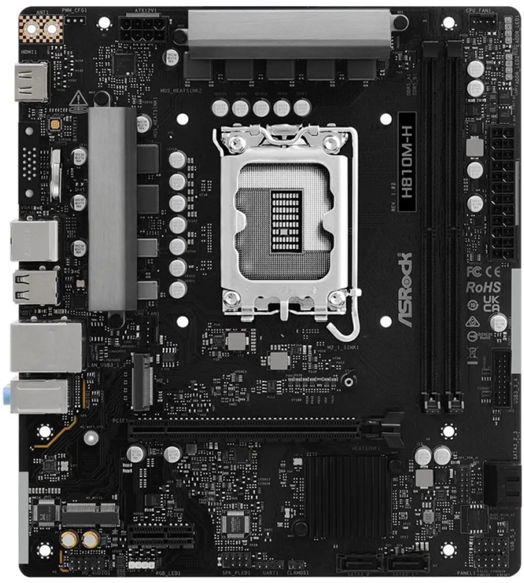 ASRock H810M-H Micro-ATX Moederbord - Intel H810