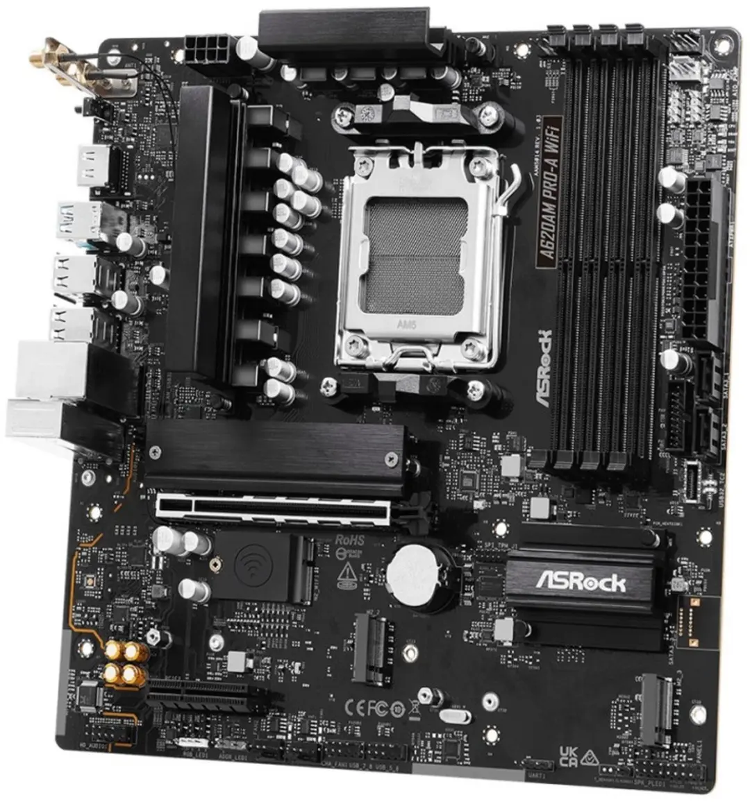 ASRock A620AM PRO-A WIFI Moederbord - Wi-Fi 6E