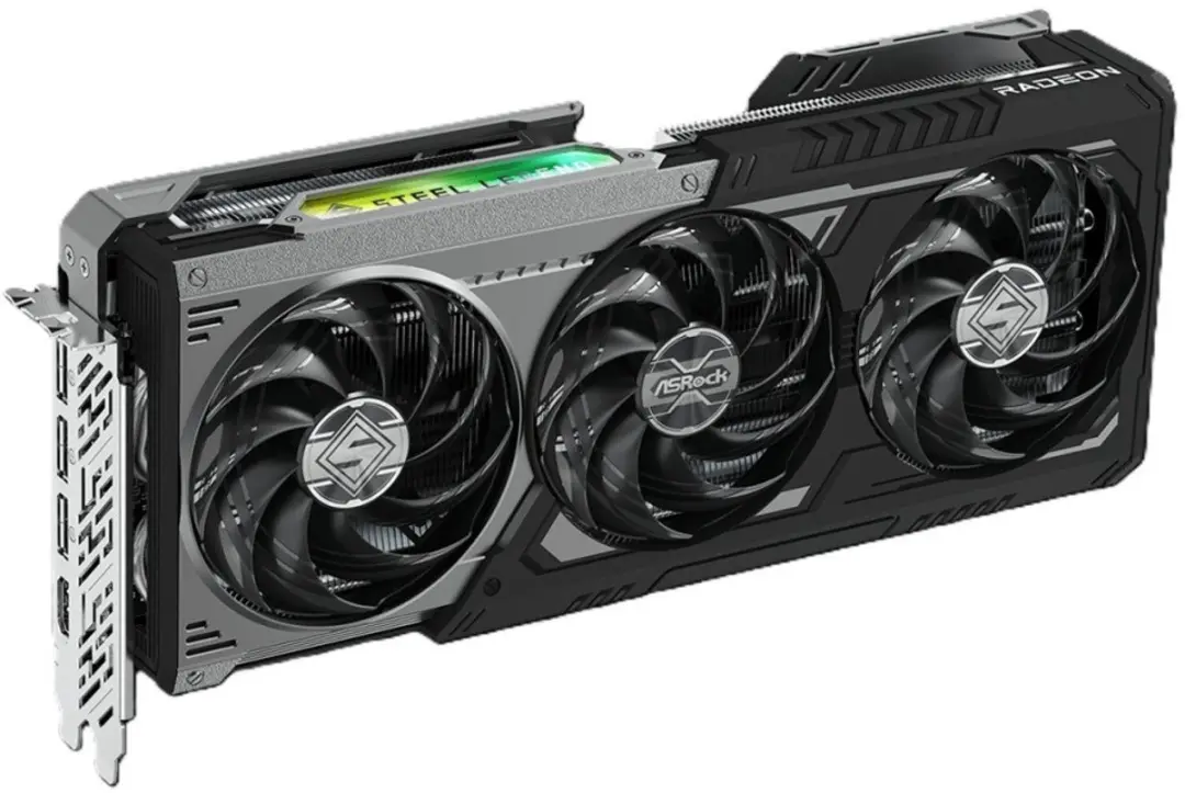 ASRock RX9070GRE Steel Legend Grafische Kaart 12GB - Zilver
