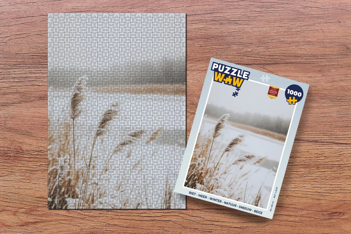 PuzzleWow Legpuzzel 1000 Stuks - Meer/Winter Beige