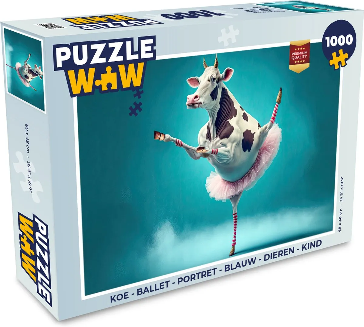 PuzzleWow Koe Ballet Portret Legpuzzel 1000 Stuks - Multicolor