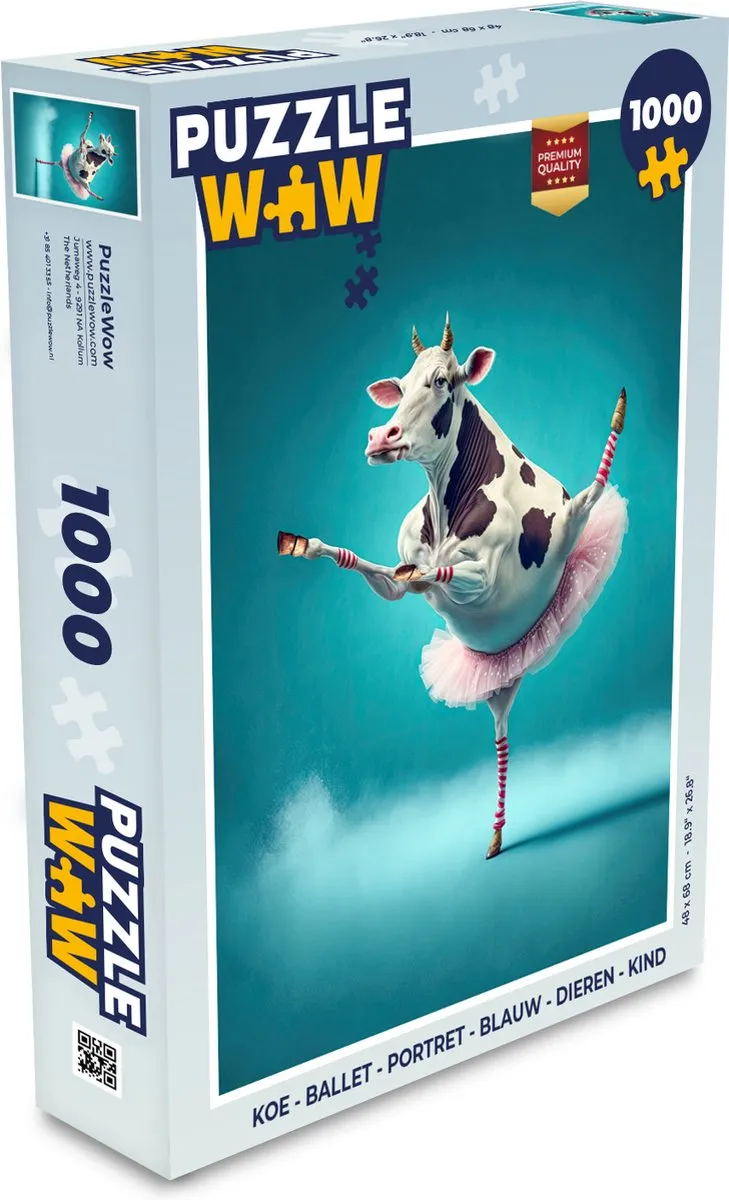 PuzzleWow Koe Ballet Portret Legpuzzel 1000 Stuks - Multicolor