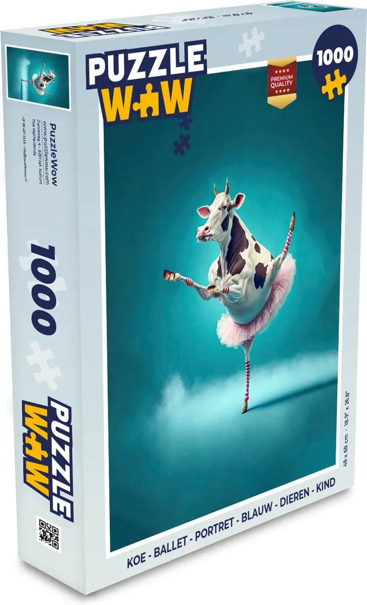 PuzzleWow Koe Ballet Portret Legpuzzel 1000 Stuks - Multicolor