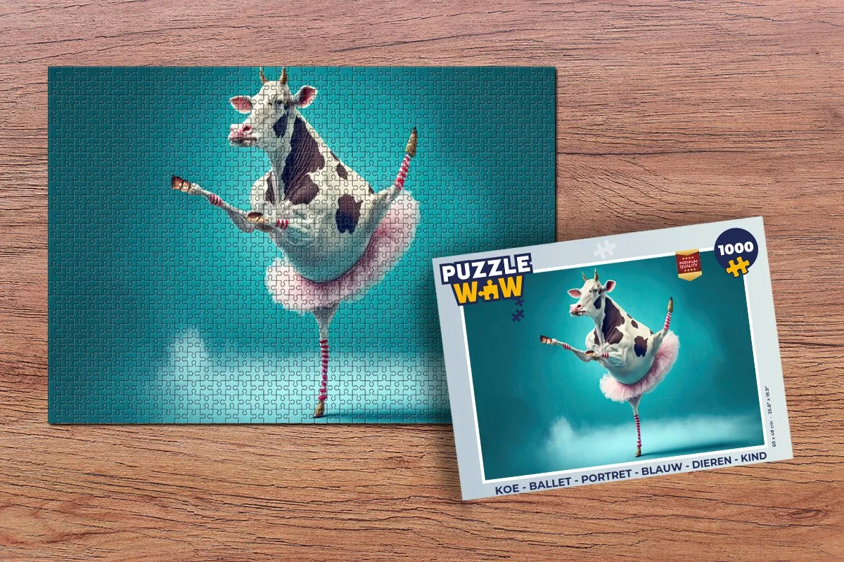 PuzzleWow Koe Ballet Portret Legpuzzel 1000 Stuks - Multicolor
