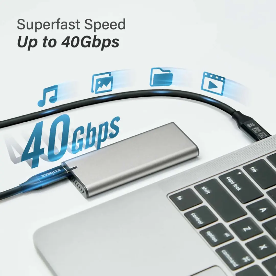 Edimax UC4-005TB USB-C Kabel 40Gbps 0,5m - Zwart