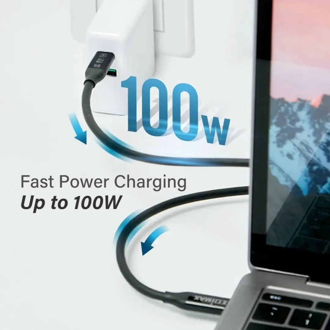 Edimax UC4-005TB USB-C Kabel 40Gbps 0,5m - Zwart