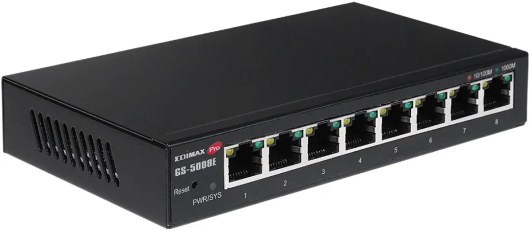 Edimax GS-5008E Switch - 16 Gbps - Zwart
