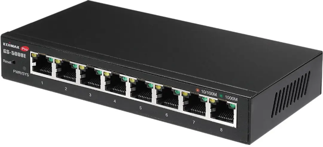 Edimax GS-5008E Switch - 16 Gbps - Zwart