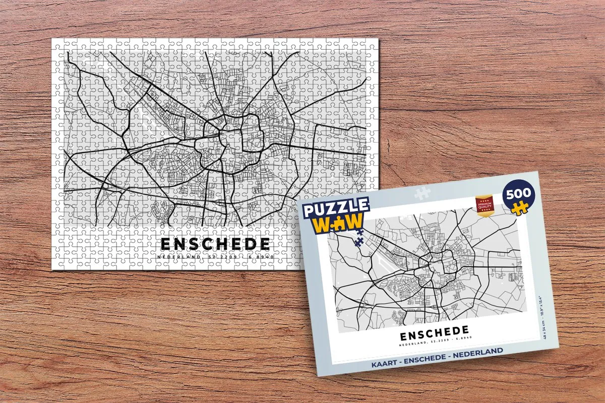 PuzzleWow Legpuzzel Enschede Nederland 500 Stuks - Multicolor