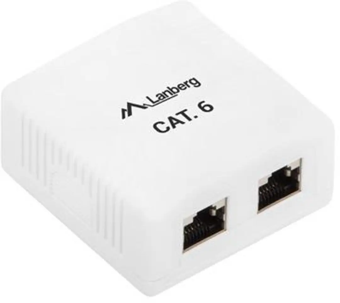 Lanberg OS6-0002-W Opbouwdoos 2x RJ45 Cat.6 FTP - afbeelding 3 van 4