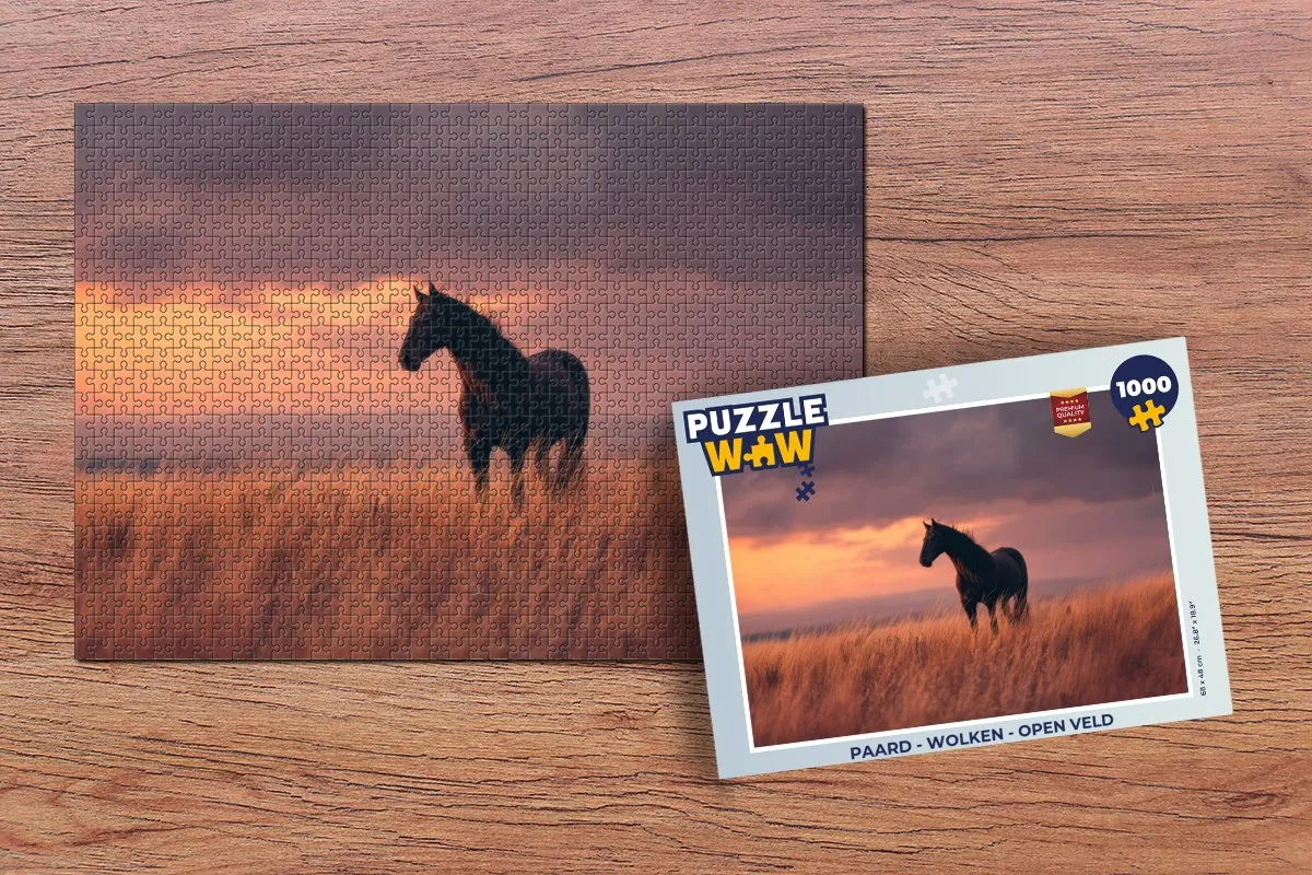 PuzzleWow Paard - Wolken - Open veld 1000 Stuks