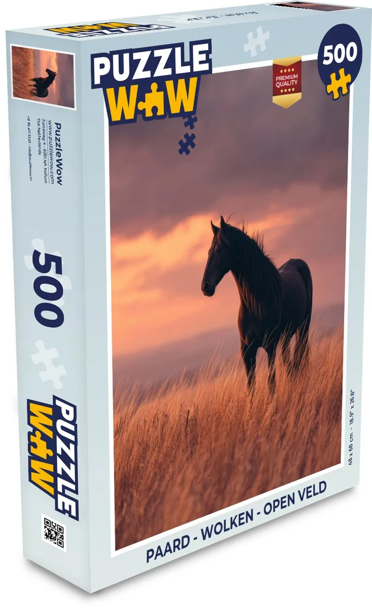 PuzzleWow Paard - Wolken - Open veld 1000 Stuks
