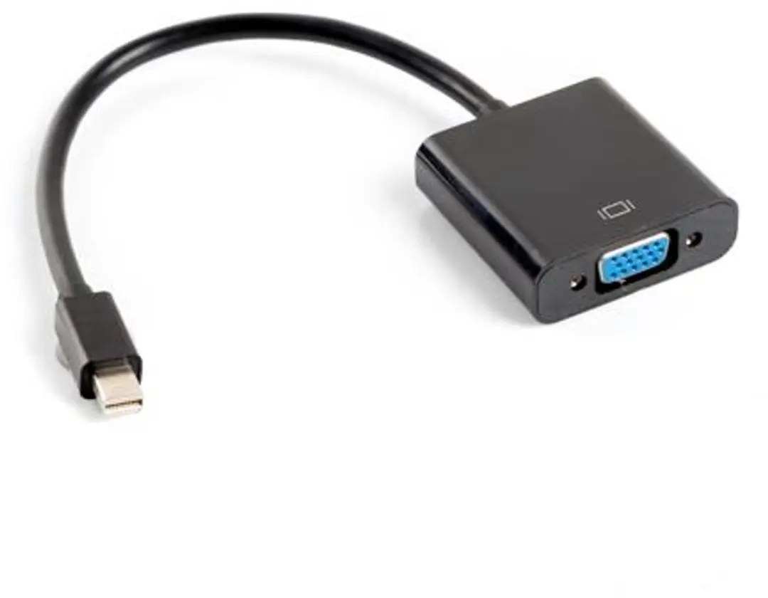Lanberg AD-0006-BK Mini DisplayPort naar VGA Adapter - 20cm - Zwart - afbeelding 2 van 2