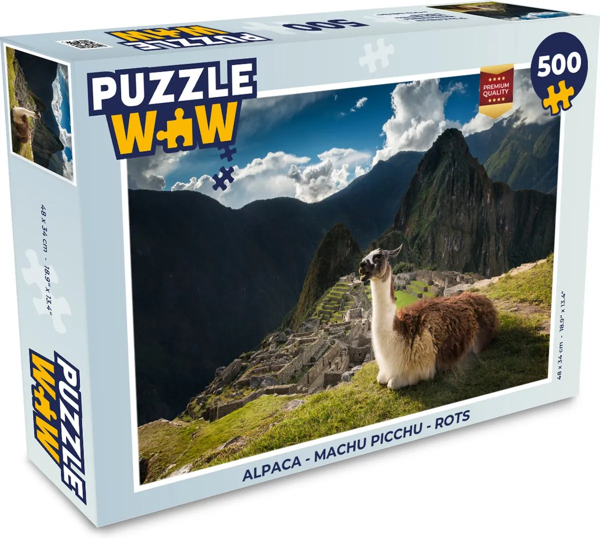 PuzzleWow Alpaca Machu Picchu Legpuzzel 500 Stuks