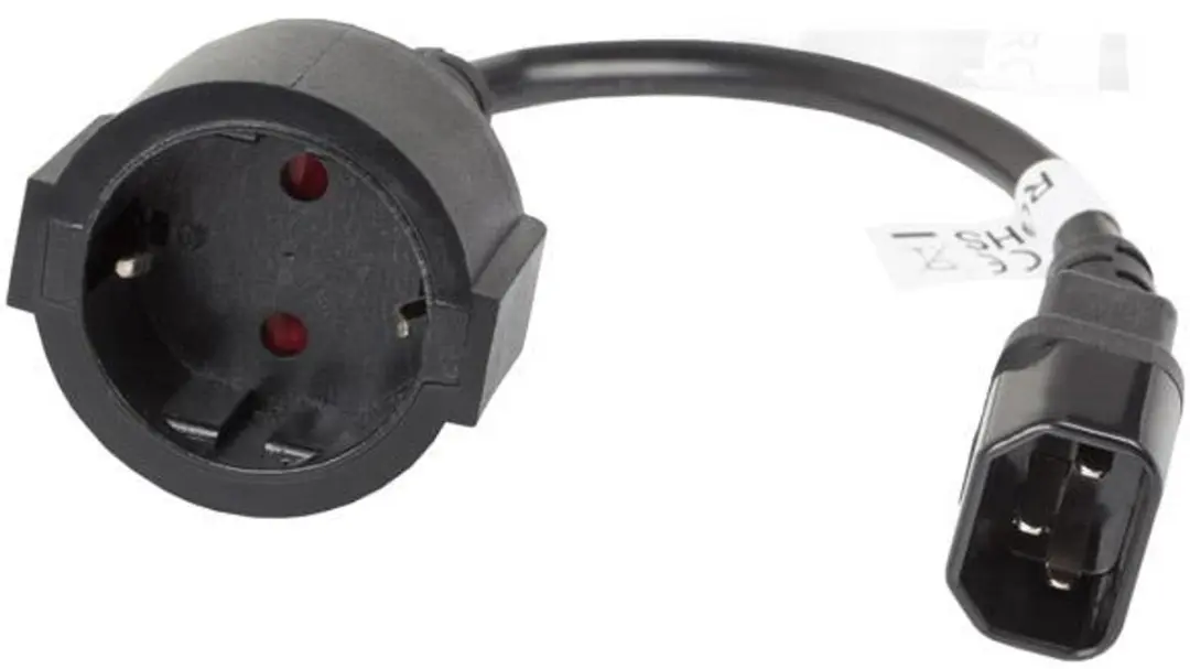 Lanberg IEC 320 C14 naar Schuko Stroomkabelverlenging 0,2m - Transparant - afbeelding 5 van 6