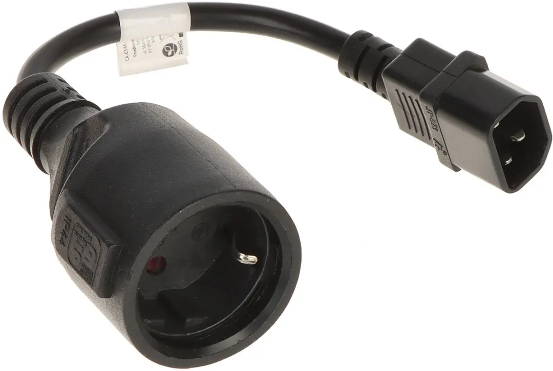 Lanberg Stroomkabelverlenging Iec 320 C14 Schuko F 0,2M Voor Apparatuur
