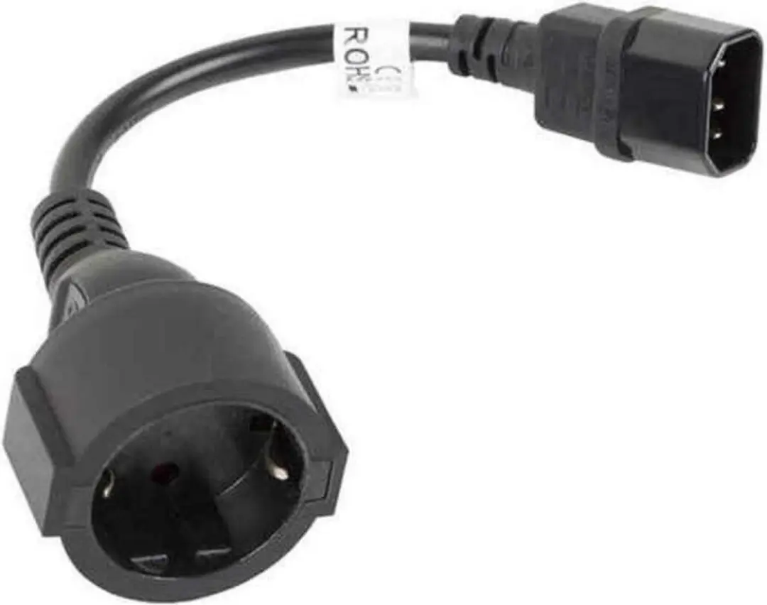Lanberg IEC 320 C14 naar Schuko Stroomkabelverlenging 0,2m - Transparant - afbeelding 4 van 6