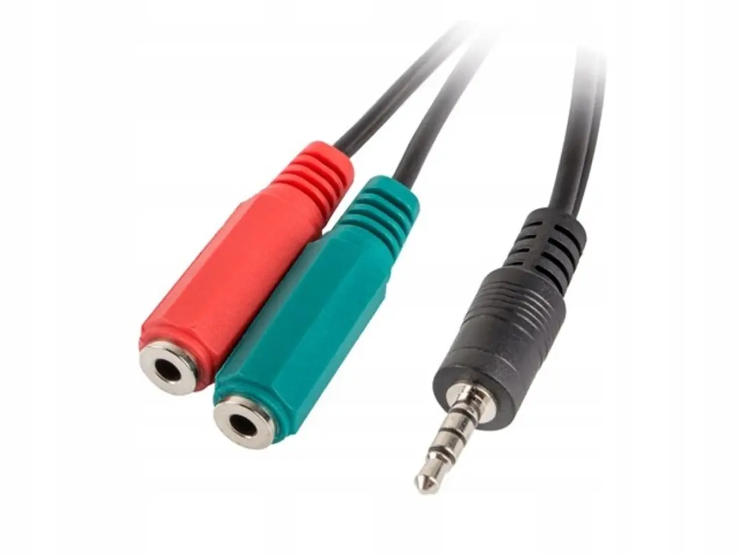 Lanberg Adapterkabel Minijack 3,5Mm 4-Pins Naar 2X 3,5Mm 3-Pins Microfoon 0,2M
