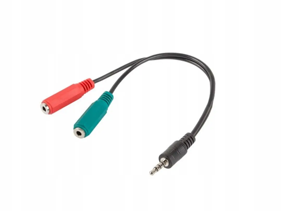 Lanberg Adapterkabel 3,5mm 4-pins naar 2x 3,5mm 3-pins - Zwart - afbeelding 3 van 4