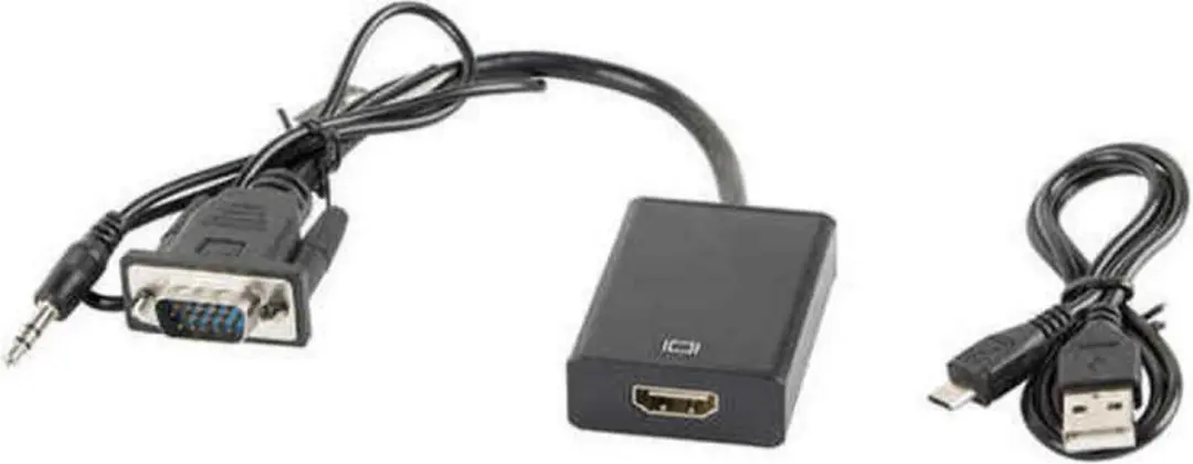 Lanberg Vga Audio Naar Hdmi-Adapter 0,2M Met Visueel Geluid