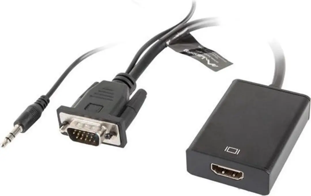 Lanberg VGA Audio naar HDMI-adapter 0,2m - Transparent - afbeelding 3 van 3