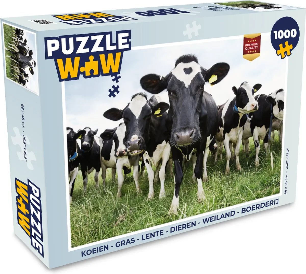 PuzzleWow Koeien in het Gras Legpuzzel 1000 Stuks - Multicolor