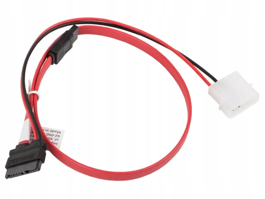 Lanberg CA-SAHD-10CU-0035-R SATA Slimline voedingskabel 45cm Rood
