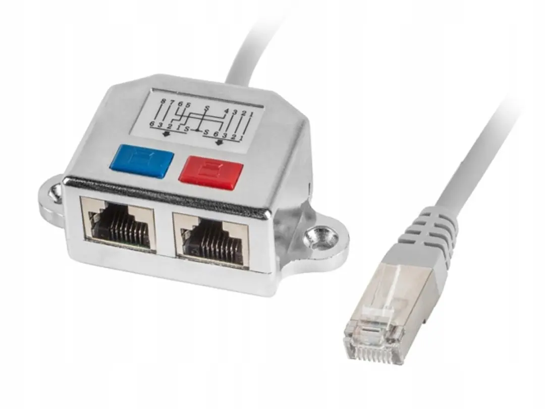 Lanberg AD-0026-S Ethernet Adapter 2x RJ-45 - Transparent - afbeelding 3 van 4