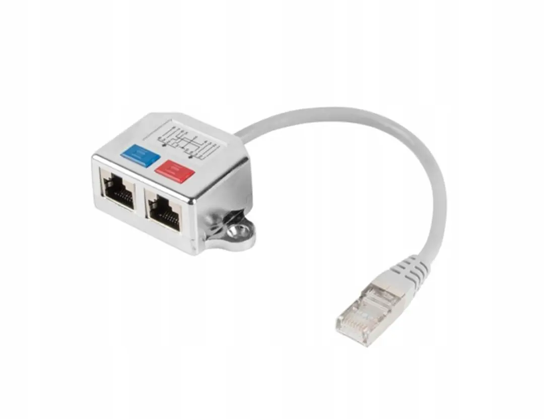 Lanberg AD-0026-S Ethernet Adapter 2x RJ-45 - Transparent - afbeelding 2 van 4