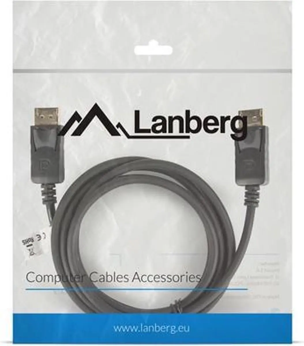 Lanberg DisplayPort Kabel 1,8M - 4K - Zwart - afbeelding 5 van 5