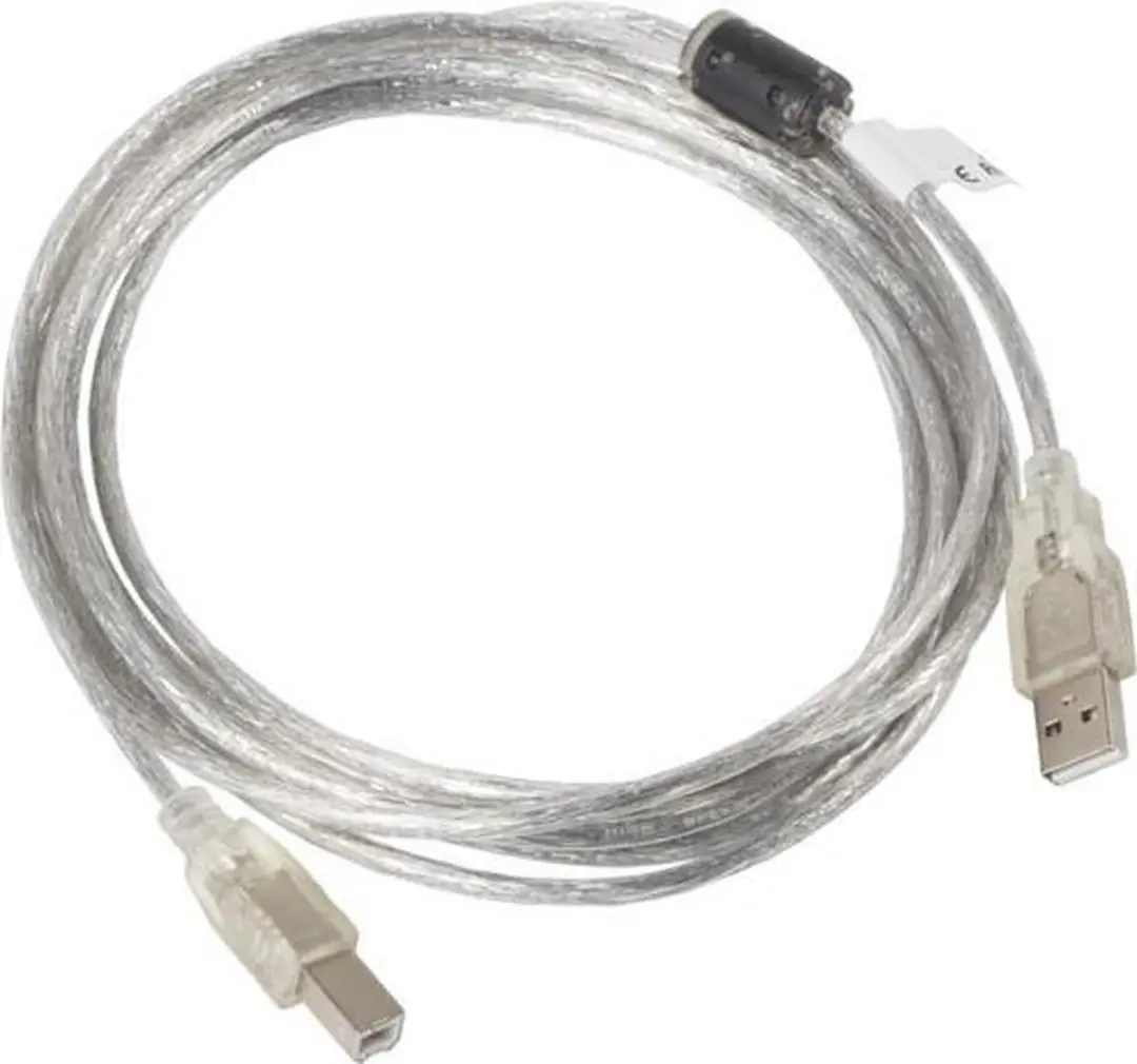 Lanberg USB 2.0 AM-BM Kabel 3m - Transparant - afbeelding 3 van 3
