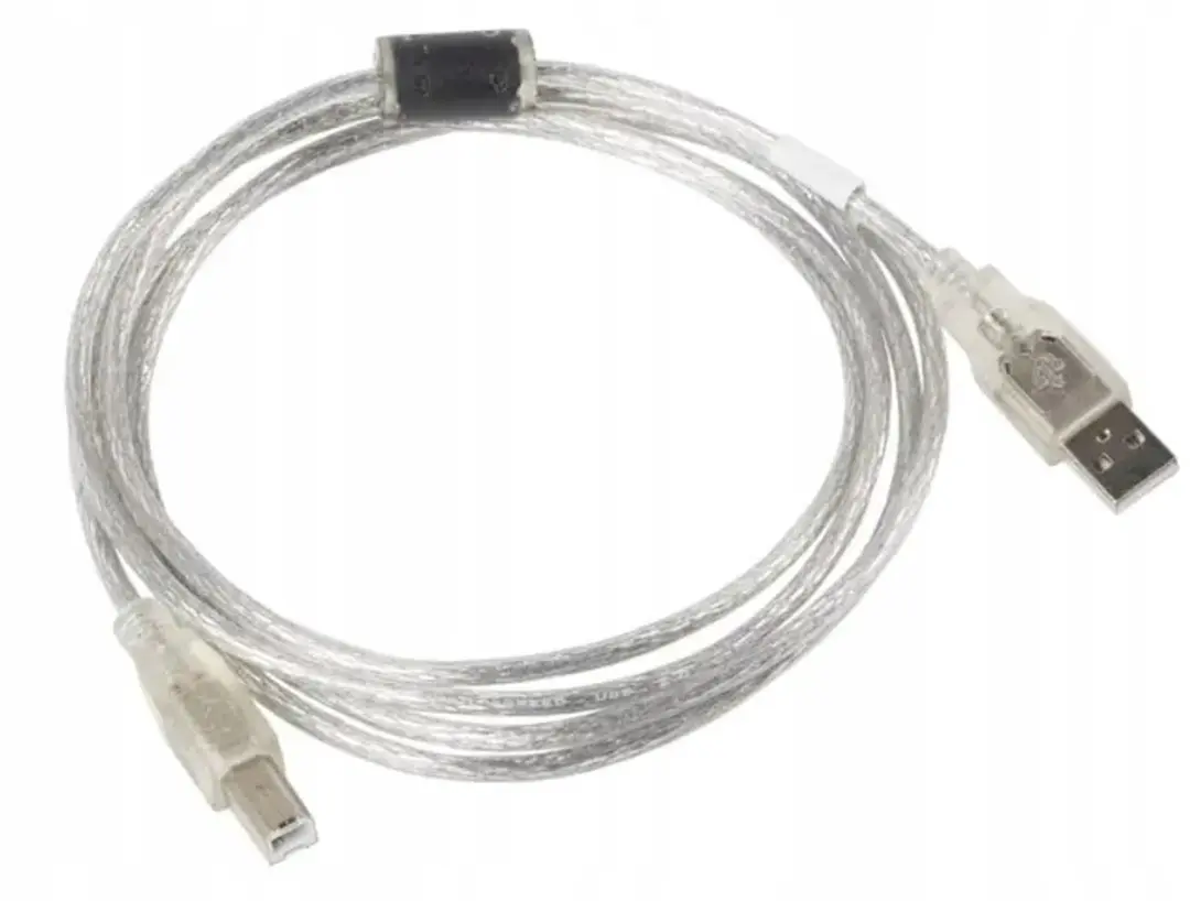 Lanberg USB 2.0 Kabel 5m - Ferrietkern - Transparant - afbeelding 2 van 5