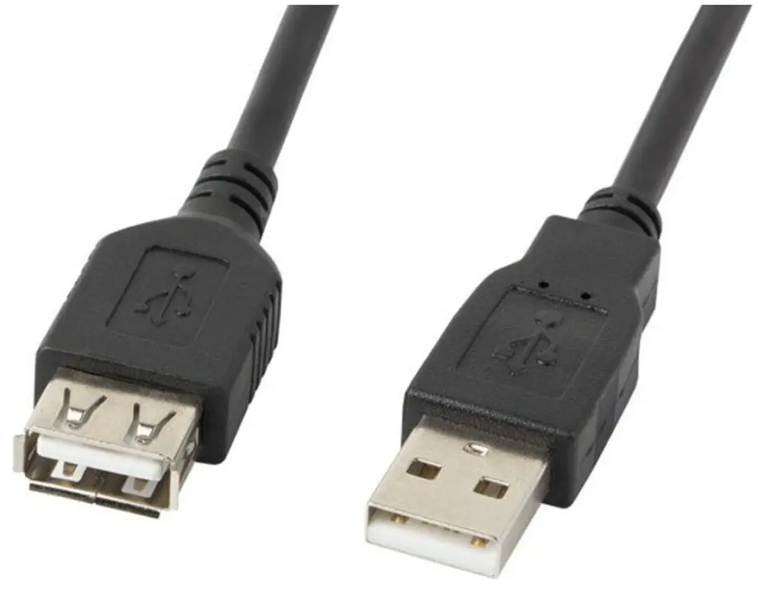 Lanberg USB 2.0 Verlengkabel 0,7m - Transparant - afbeelding 3 van 4