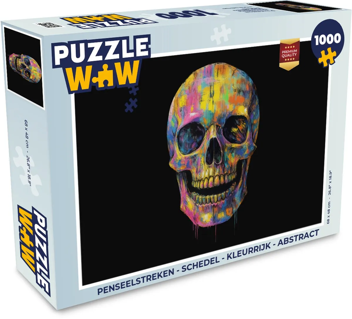 PuzzleWow Schedel Penseelstreken Legpuzzel 1000 Stuks