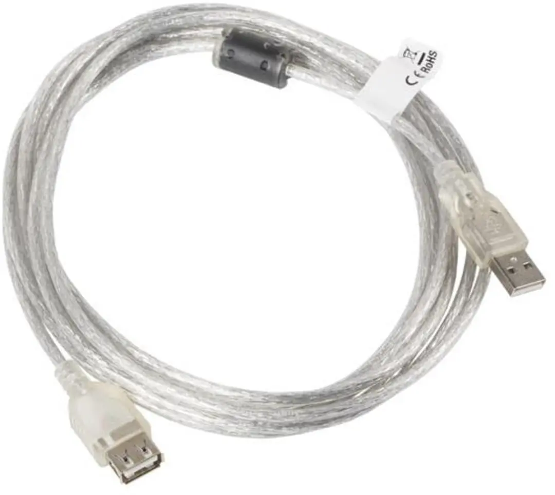 Lanberg USB 2.0 Verlengkabel 1,8m - Transparant - afbeelding 4 van 4